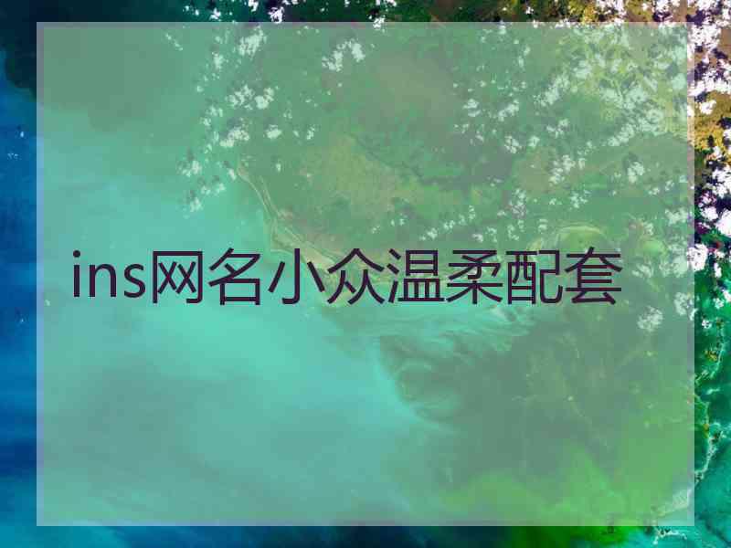 ins网名小众温柔配套