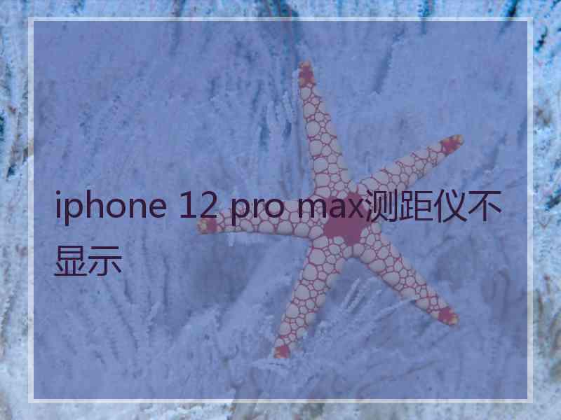 iphone 12 pro max测距仪不显示