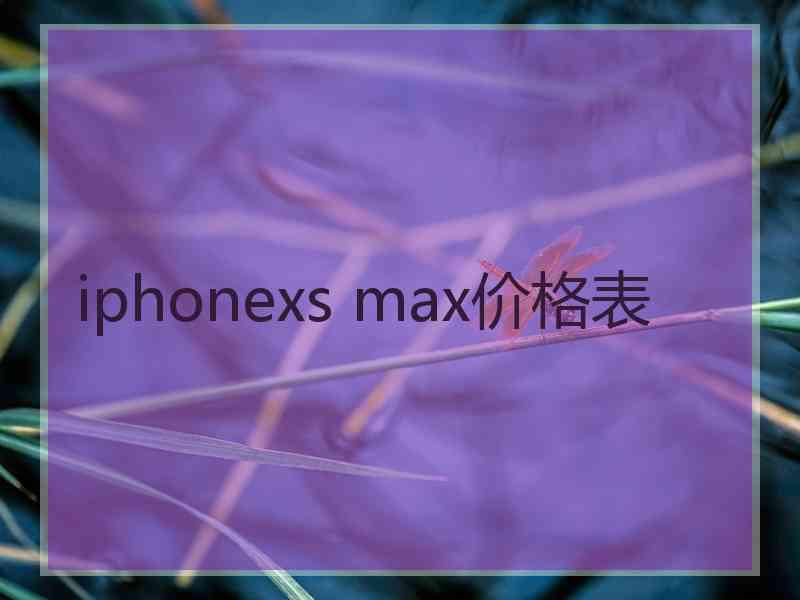 iphonexs max价格表