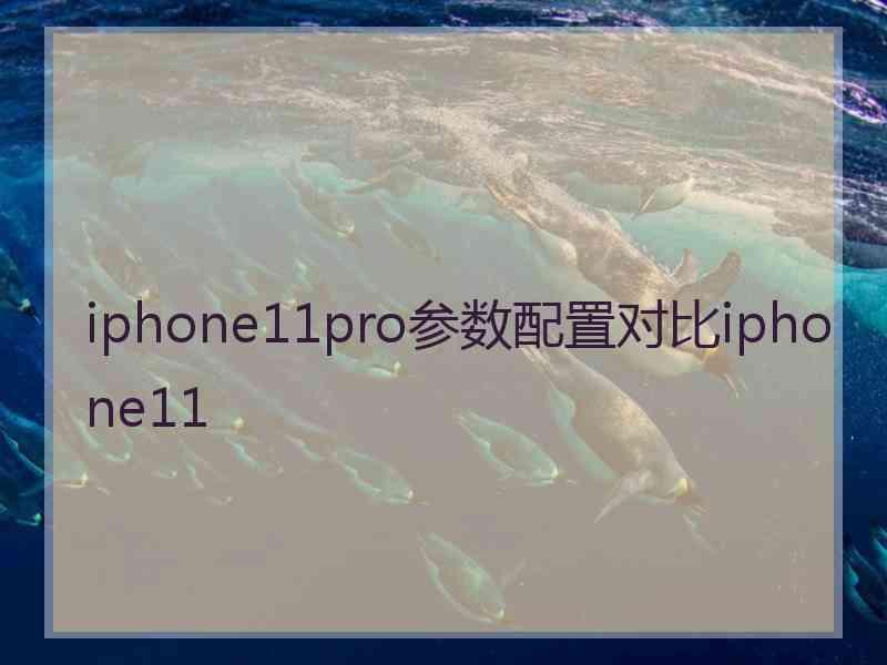 iphone11pro参数配置对比iphone11