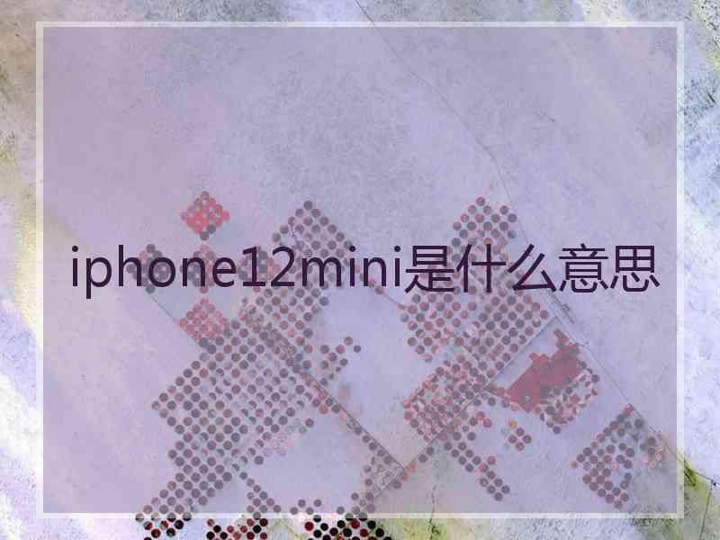 iphone12mini是什么意思