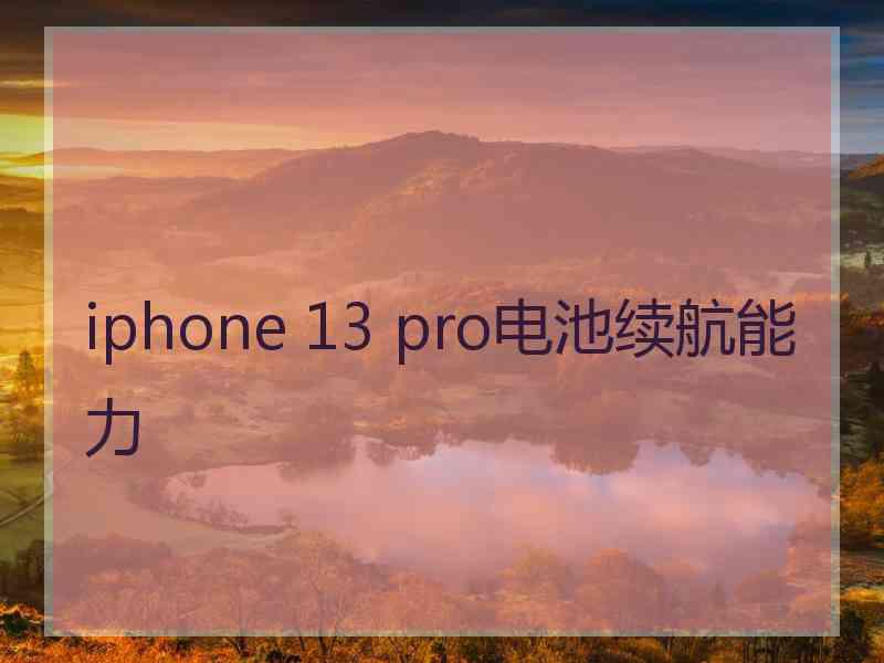 iphone 13 pro电池续航能力