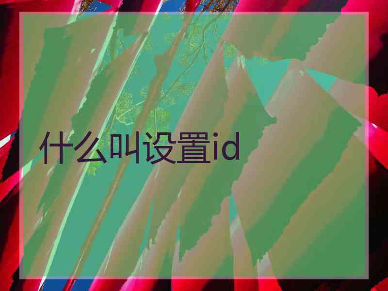 什么叫设置id