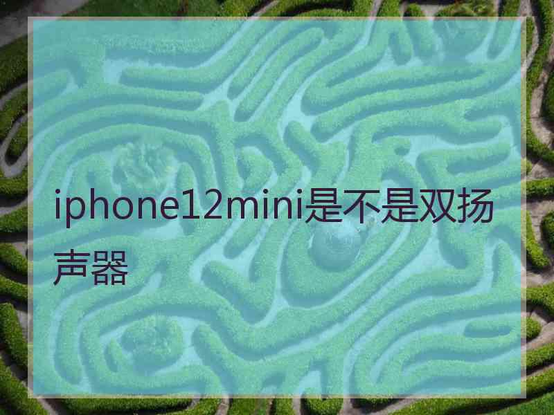 iphone12mini是不是双扬声器