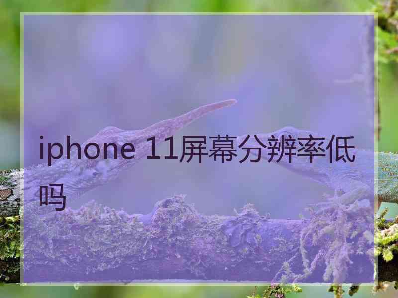 iphone 11屏幕分辨率低吗