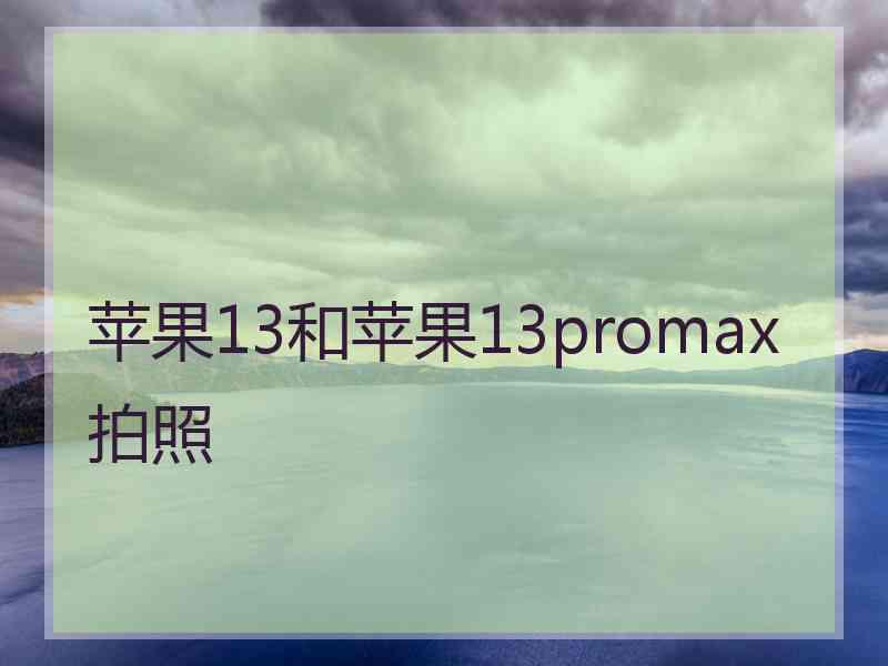 苹果13和苹果13promax拍照