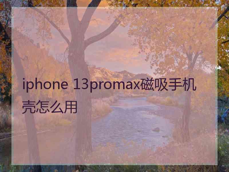 iphone 13promax磁吸手机壳怎么用