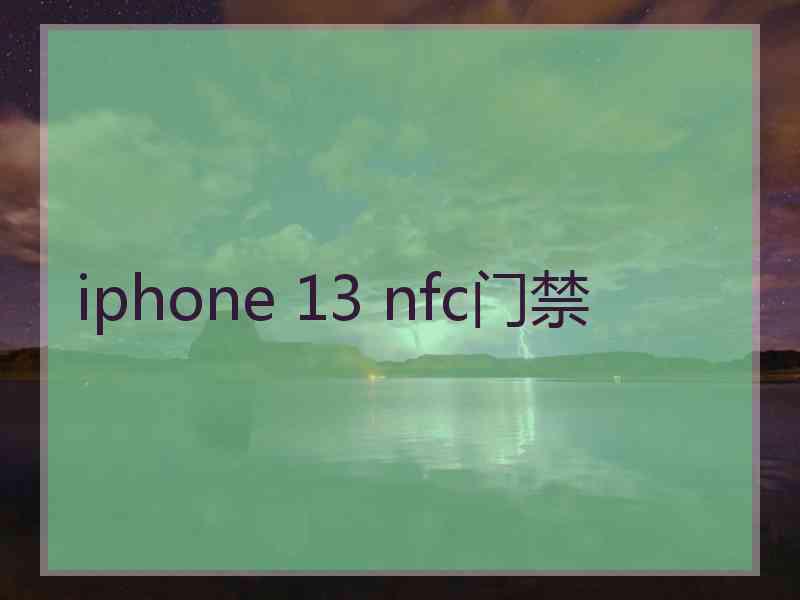 iphone 13 nfc门禁