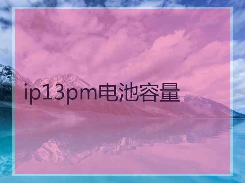 ip13pm电池容量