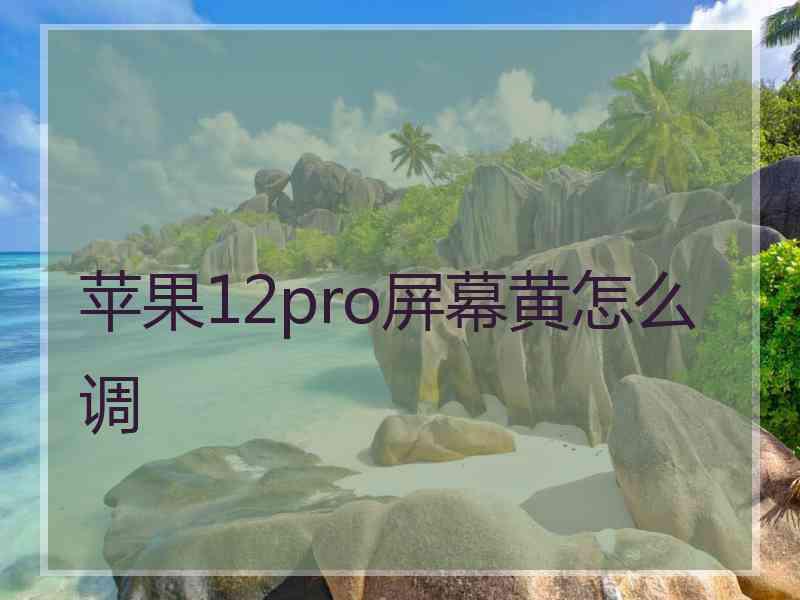 苹果12pro屏幕黄怎么调