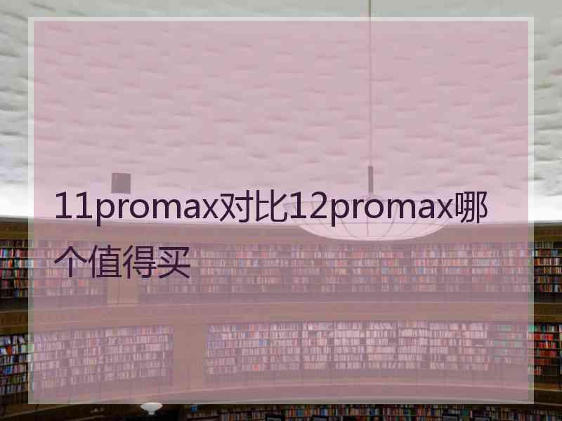 11promax对比12promax哪个值得买