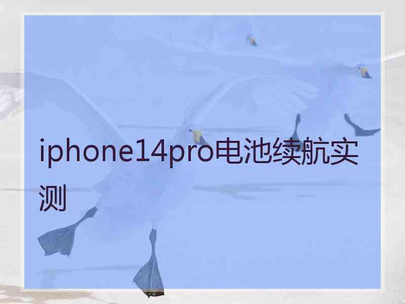 iphone14pro电池续航实测