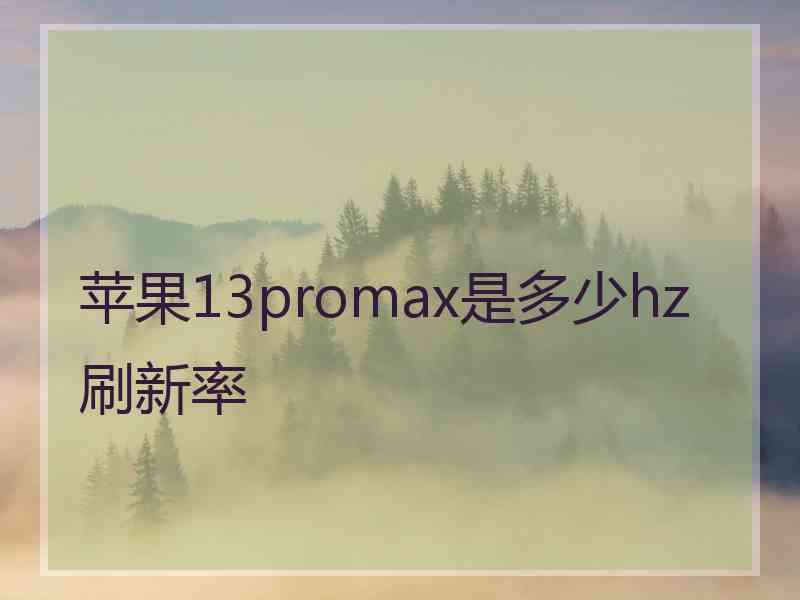 苹果13promax是多少hz刷新率