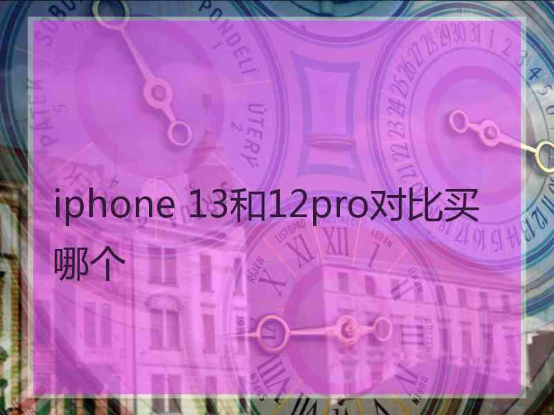 iphone 13和12pro对比买哪个