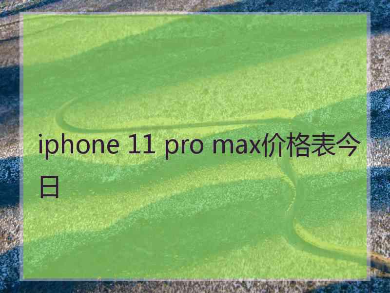 iphone 11 pro max价格表今日