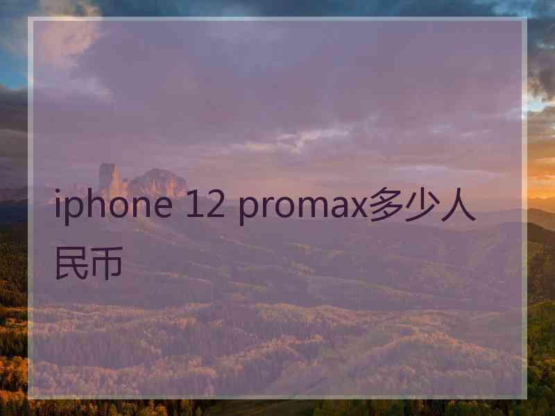 iphone 12 promax多少人民币