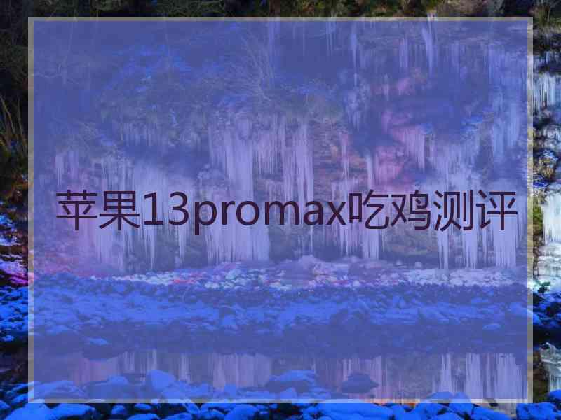 苹果13promax吃鸡测评