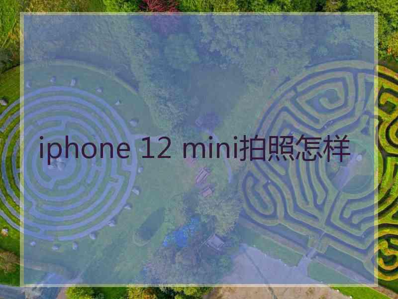 iphone 12 mini拍照怎样