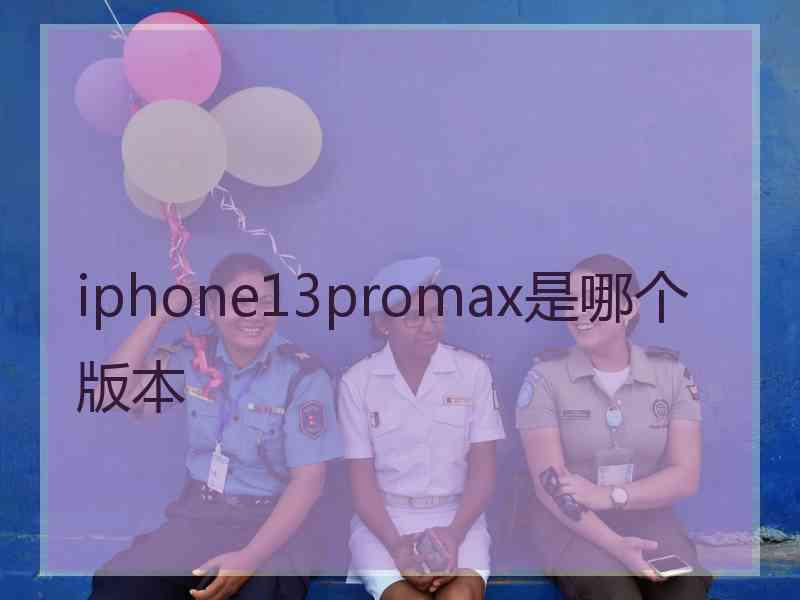 iphone13promax是哪个版本