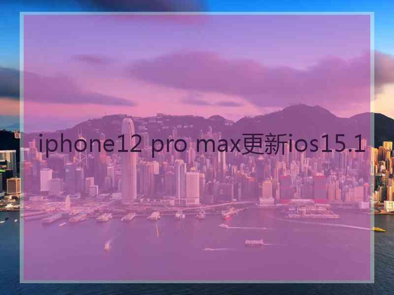 iphone12 pro max更新ios15.1