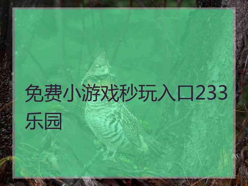 免费小游戏秒玩入口233乐园