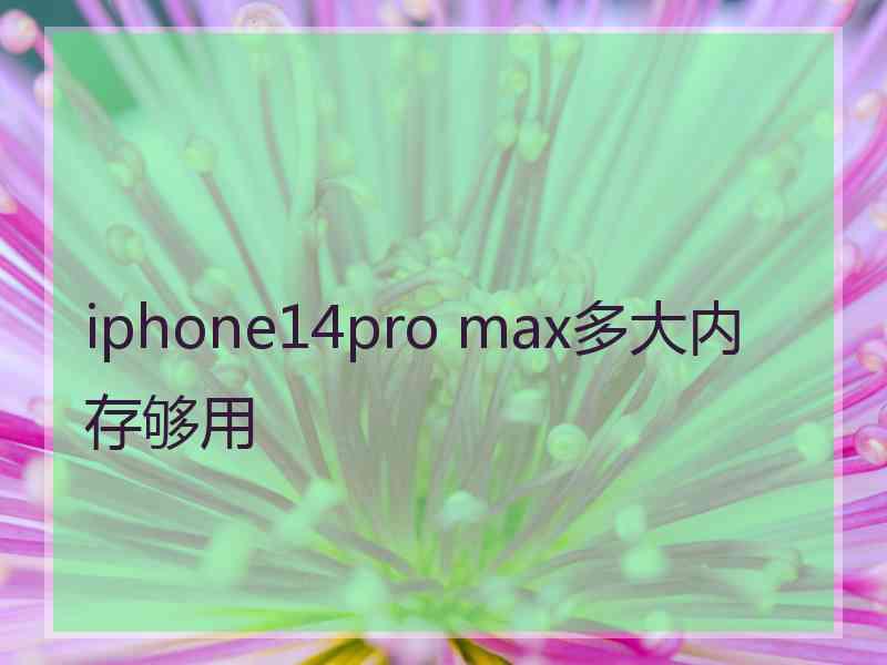 iphone14pro max多大内存够用