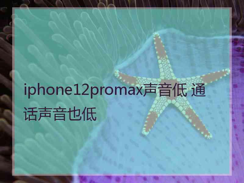 iphone12promax声音低 通话声音也低