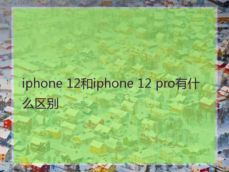 iphone 12和iphone 12 pro有什么区别