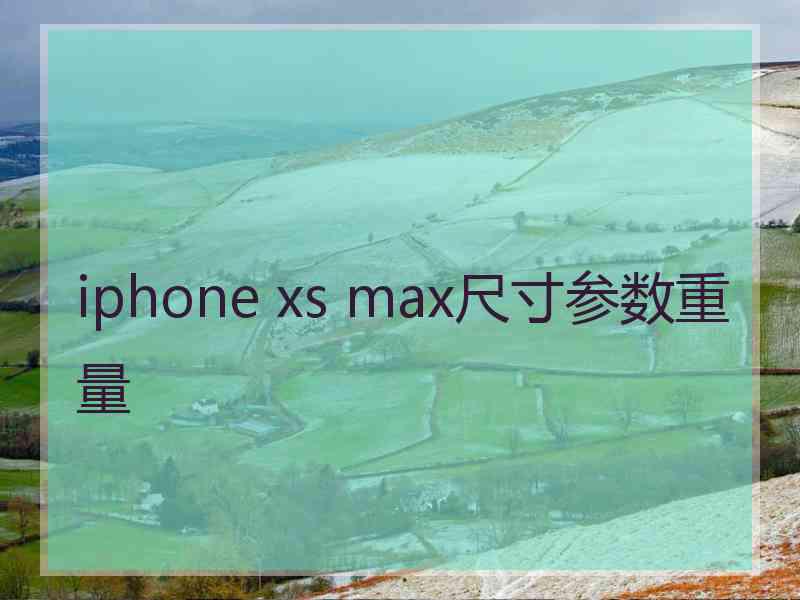 iphone xs max尺寸参数重量