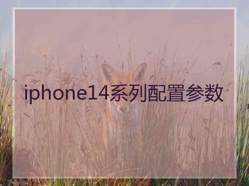 iphone14系列配置参数