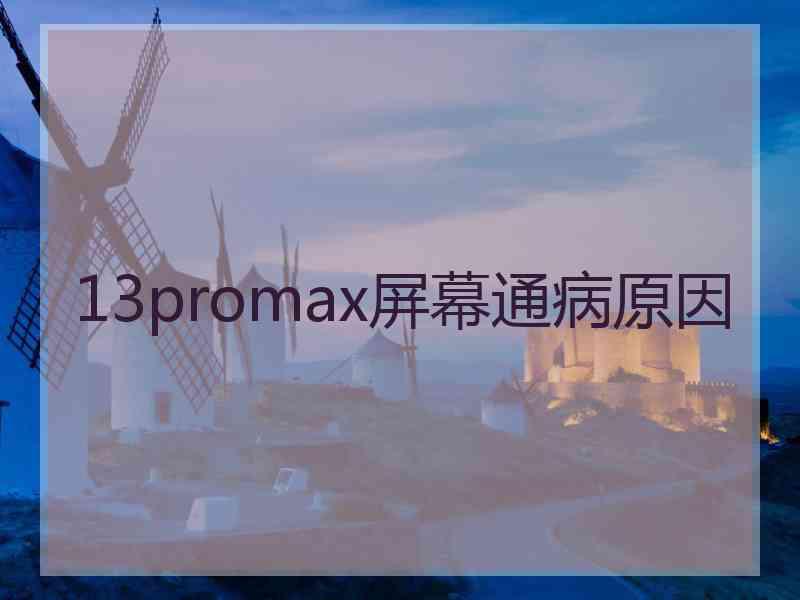 13promax屏幕通病原因