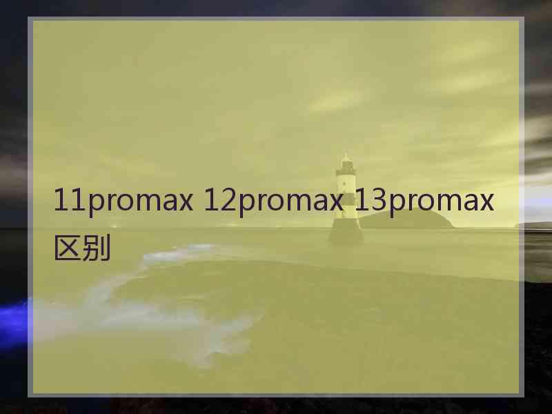 11promax 12promax 13promax区别