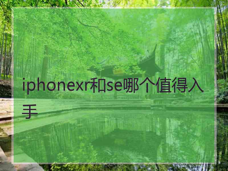 iphonexr和se哪个值得入手