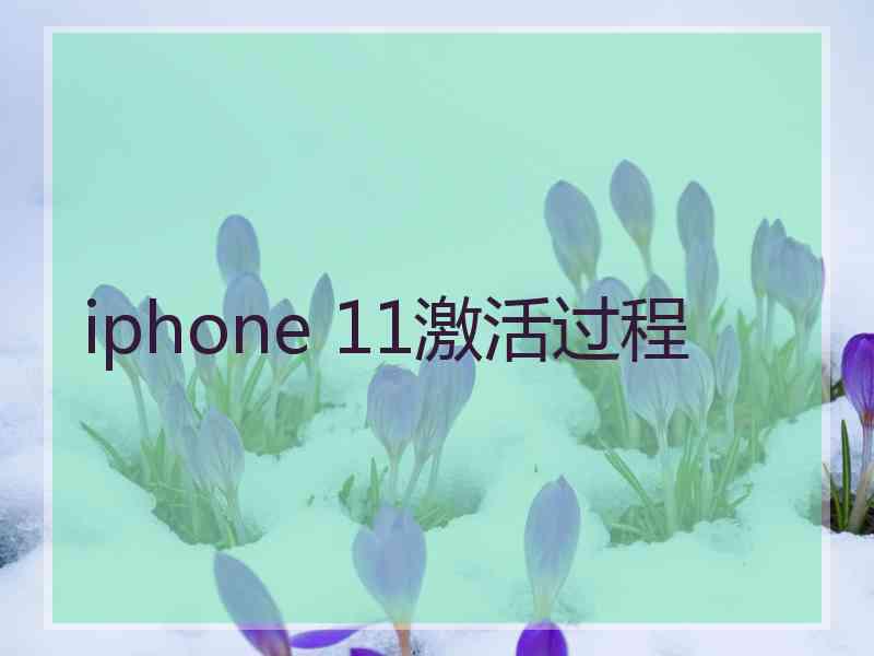 iphone 11激活过程