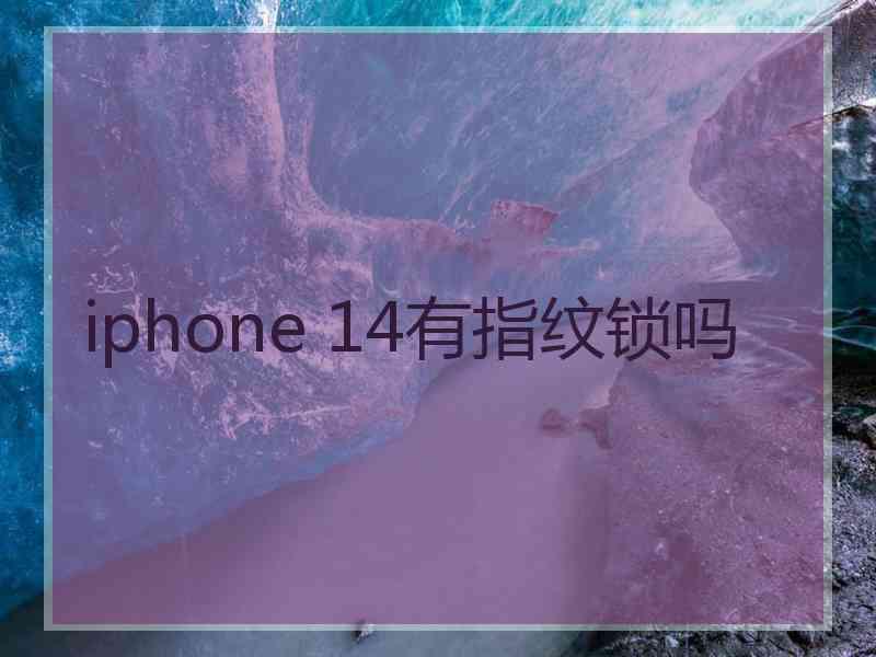 iphone 14有指纹锁吗