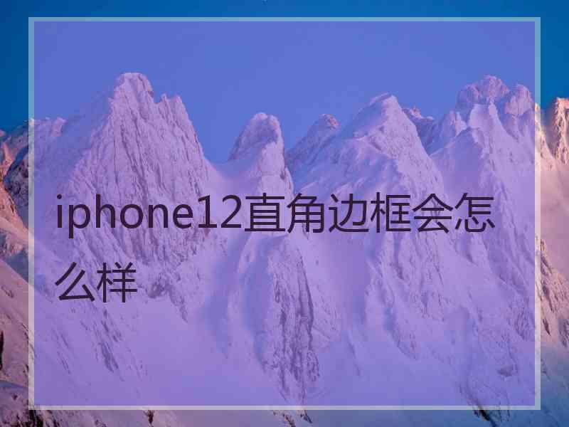 iphone12直角边框会怎么样