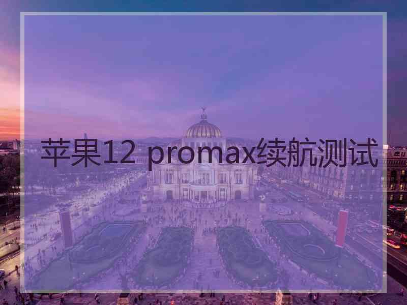 苹果12 promax续航测试