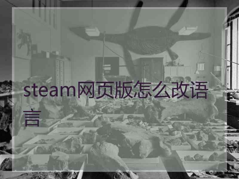 steam网页版怎么改语言