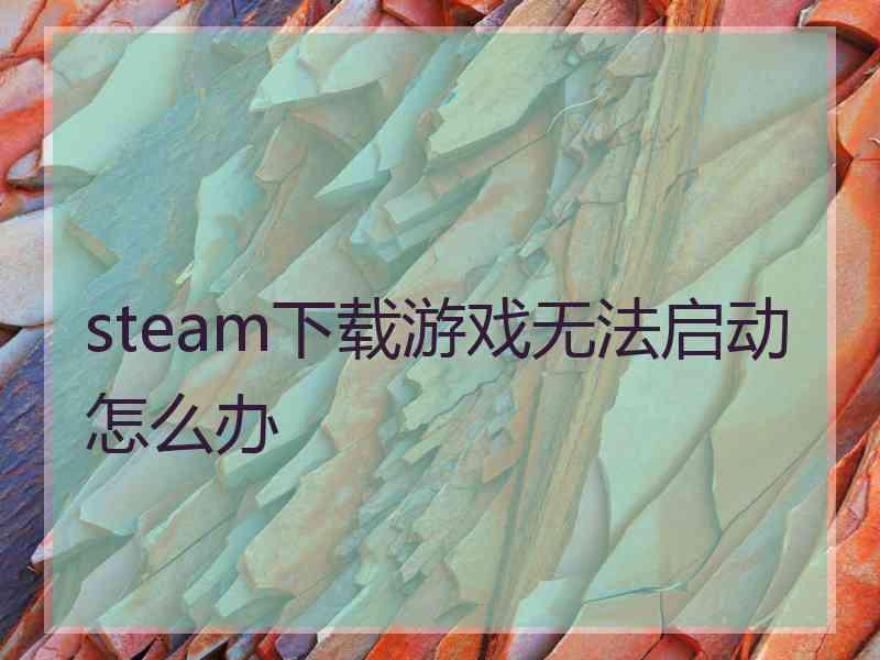 steam下载游戏无法启动怎么办