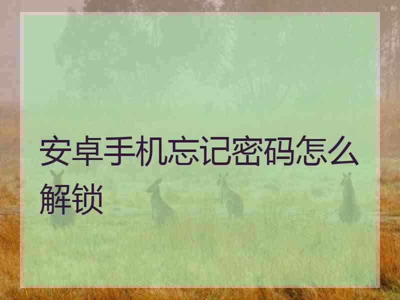 安卓手机忘记密码怎么解锁