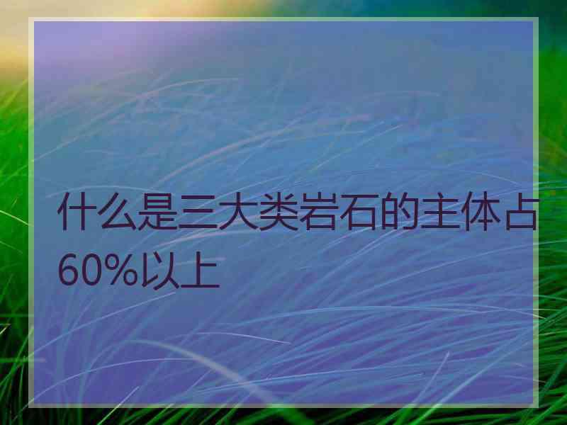 什么是三大类岩石的主体占60%以上