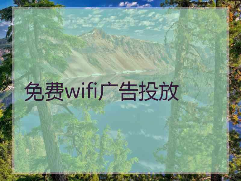 免费wifi广告投放