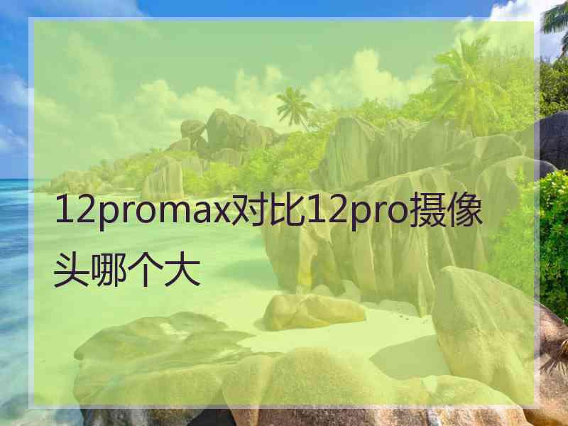 12promax对比12pro摄像头哪个大