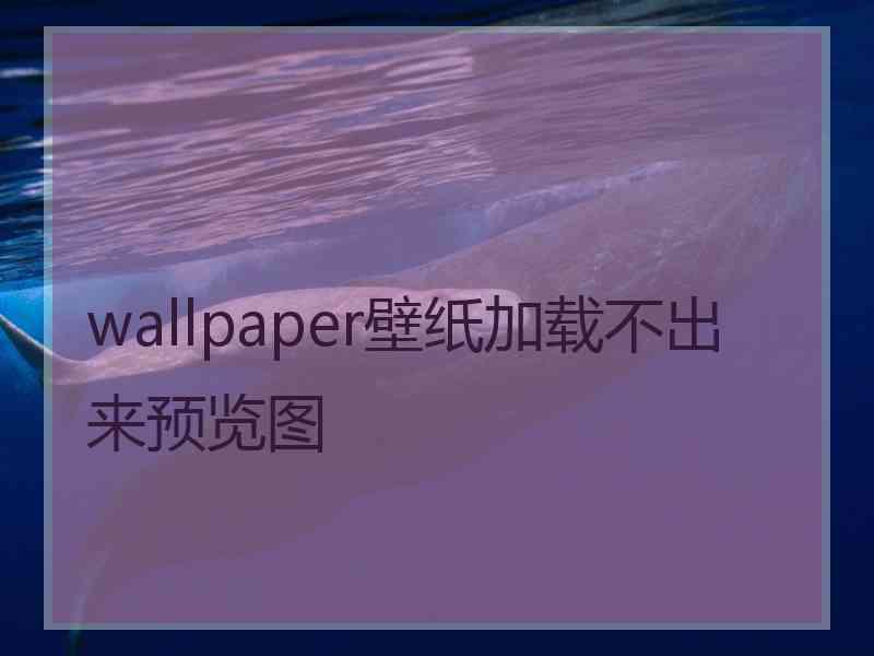 wallpaper壁纸加载不出来预览图