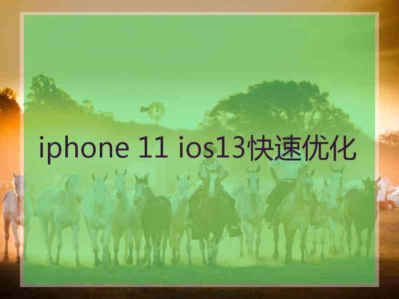 iphone 11 ios13快速优化