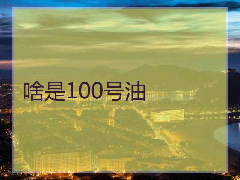 啥是100号油