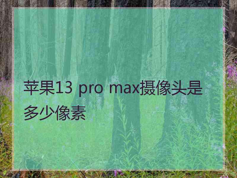 苹果13 pro max摄像头是多少像素