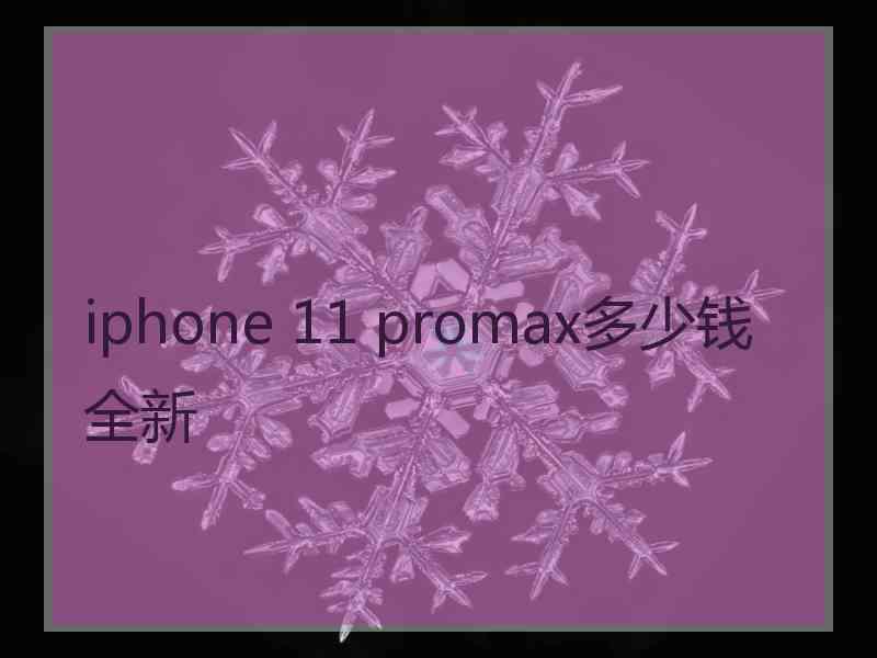 iphone 11 promax多少钱全新