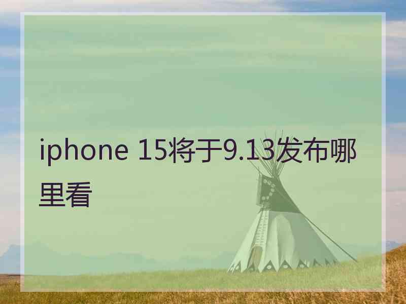 iphone 15将于9.13发布哪里看