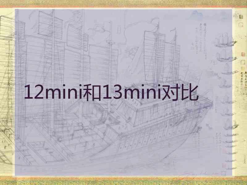 12mini和13mini对比